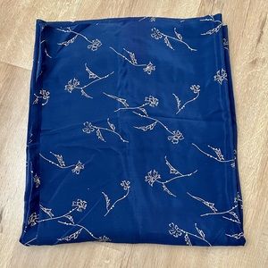 Blue Floral Satin Fabric 3.5 Yard x‎ 3ft